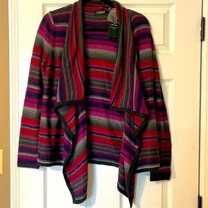 Ladies multi colored Shaw cardigan